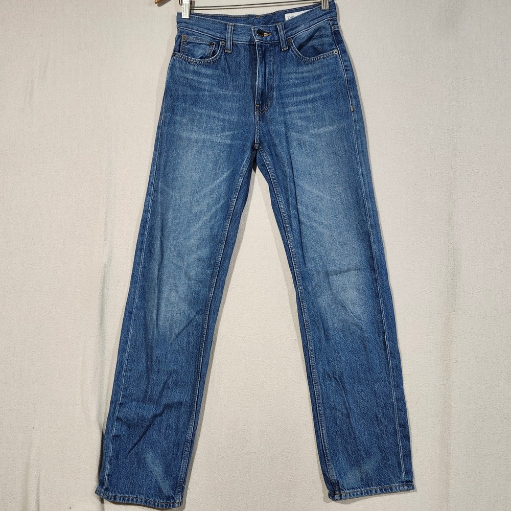 Zara Women Blue High Rise Straight Leg Jeans Medium Wash Size 4 8307/042/427
